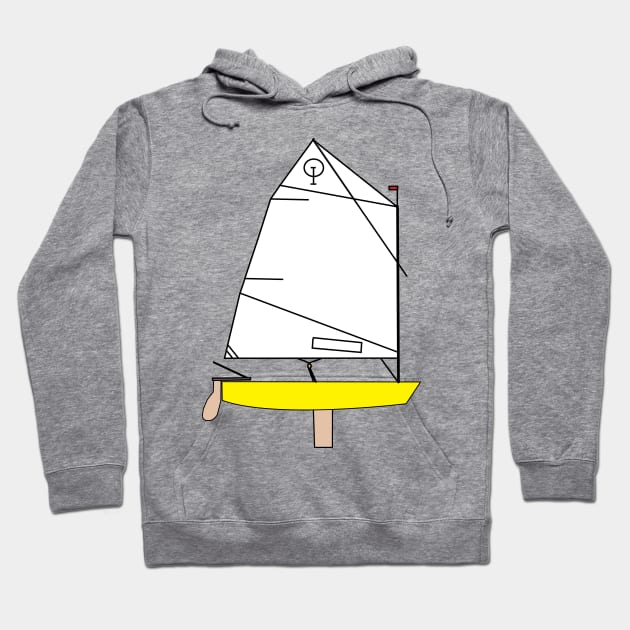 Optimist Sailing Dingy - Yellow Hoodie by CHBB